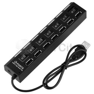 Port USB 2.0 Hub High Speed ON/OFF Sharing Switch For PC Laptop 