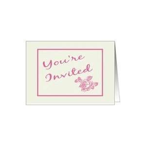  Printed Pink Rose Wedding Anniversary Party Invitation 