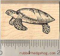 Sea Turtle Rubber Stamp C496 Wood Mounted  
