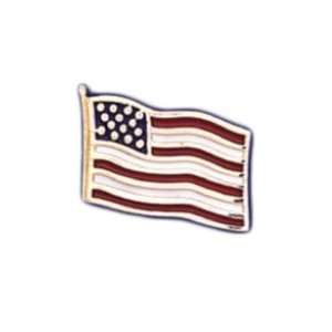    14k Yellow Gold United States American USA Flag Tie Tack: Jewelry