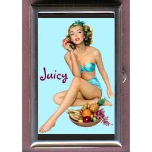  JUICY PIN UP WITH FRUIT UNIQUE Coin, Mint or Pill Box 