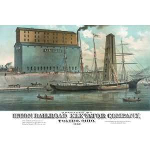 Operated by Union Railroad Elevator Company 12X18 Art Paper with Gold 