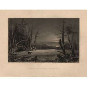  Bartlett 1839 Engraving of a Winter Scene on the 