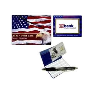  ATM/debit card register with patriotic design, with logo 