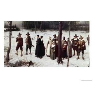 Pilgrims Going to Church Giclee Poster Print by George Henry Boughton 