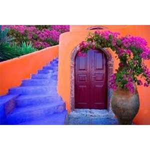 Santorini Greece Village Dwelling Doorway Photo Canvas (Full Color 