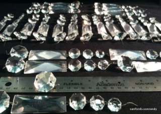 Lot of 120 Vintage Chandelier Crystal Glass Prisms for Replacement 