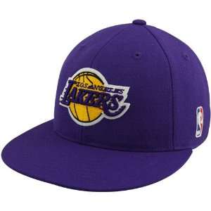   Los Angeles Lakers Purple Flat Bill Fitted Hat: Sports & Outdoors