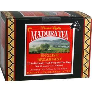 Madura Tea of Australia English Breakfast 20s ***6 boxes of 20 