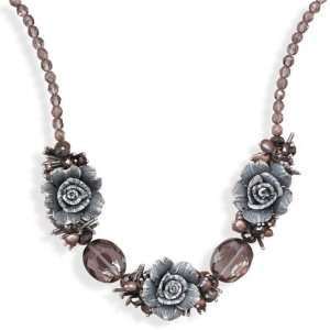    16 + 2 Glass and Clay Flower Necklace [Jewelry] Jewelry