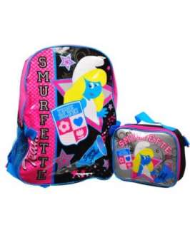  Smurfs Smurfette Large Backpack with Lunch Kit Clothing