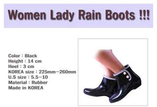 Women Fashion Rain Boots Waterproof [BLACK] Color NEW~~  