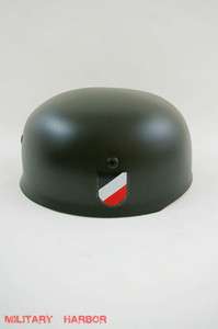 WWII German M38 helmet apple green replica steel decal  