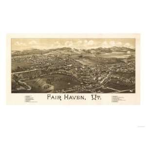  Fair Haven, Vermont   Panoramic Map Premium Poster Print 