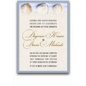   Rectangular Wedding Invitations   Three Shells Shine