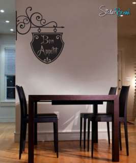 Vinyl Wall Decal Lettering Bon Appetit Hanging Sign  