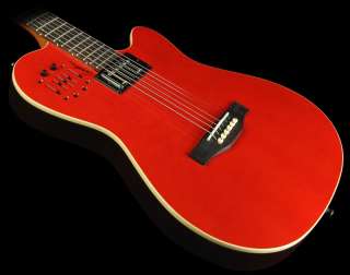 Godin A6 Ultra Electric Guitar Rosewood Fretboard Transparent Red 