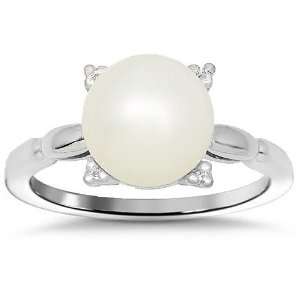  18K White Gold Womens Pearl Ring Avianne & Co Jewelry