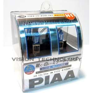    PIAA Platinum Mirror White 4100K H1 Bulbs Headlight Automotive