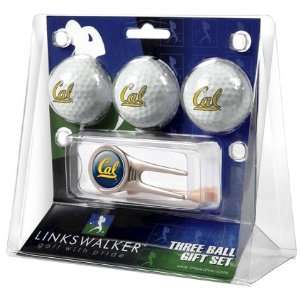 Cal Berkeley Golden Bears 3 Golf Ball Gift Pack w/ Cap Tool