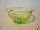  glass green transparent panelled 6 mixing bowl depression era 1930 s 