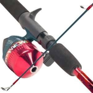   Bend Worm Gear Fishing Rod & Spincast Reel Combo Red 