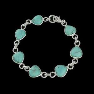   Aternating Rolo Chain & Turquoise Hearts Bracelet 