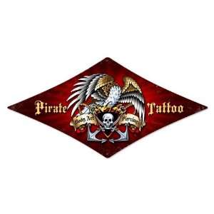  Pirate Tattoo Diamond Metal Sign