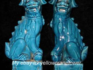 Pair Chinese Porcelain Guardian lions Foo Fu Dog  