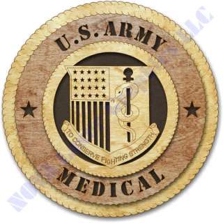 Army Medical Department Crest Birch Wall Plaque  