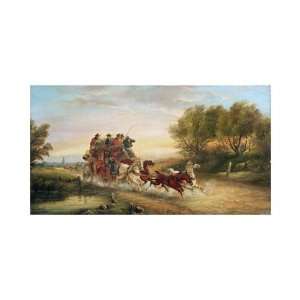  Oxford To London Mail Coach by John Charles Maggs. size 