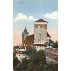   Postcard Funfeckiger Turm   Tower   Nuremberg Germany 