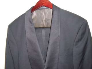 Hugo Boss Black 1 Button Wool Tuxedo Suit Size 42 L 35  