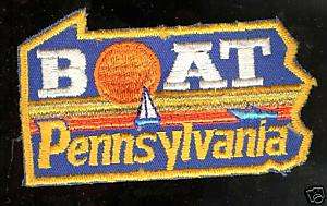 motor Boat PENNSYLVANIA Patch TRAVEL tourism Sailing  