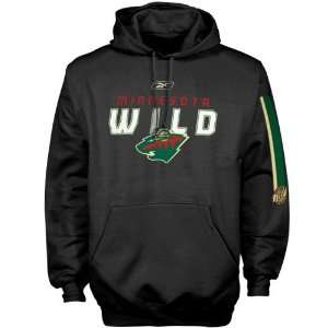  Reebok Minnesota Wild Black Sharp Edge Hoody Sweatshirt 