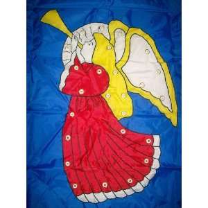    Stain Glass  Christmas Flag Trumpeting Angel: Home & Kitchen