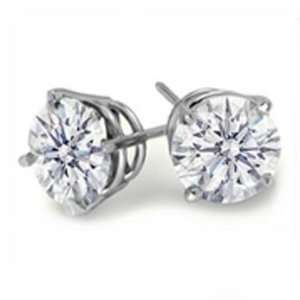   20Ct Round Diamond Solitaire Stud Earrings 18k Gold Certified: Jewelry