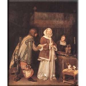  The Letter 13x16 Streched Canvas Art by Borch, Gerard ter 
