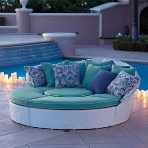  White Baleares Outdoor Daybed   Brick   Frontgate, Patio 