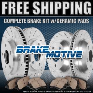   ] PERFORMANCE DRILLED SLOTTED BRAKE ROTORS AND CERAMIC PADS 2WD 4WD