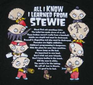 The Family Guy All I Know I Learned From Stewie T Shirt  