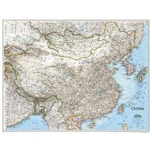  China Wall Map with Taiwan, Japan, Mongolia, Korea 30x24 