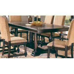  Trestle Dining Table Butterfly Leaf in Mocha Finish: Home 