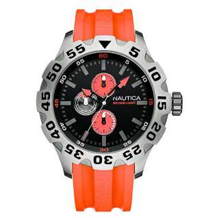 Nautica Orange Chronograph Gents Mens Watch N15565G NEW! Inter 