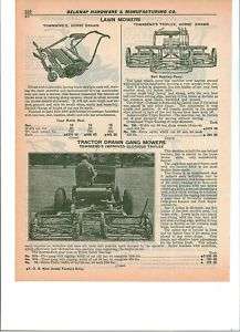 1937 Townsends Horse drawn Lawn Mower Gang Triplex ad  
