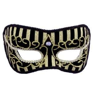  Oriental Black & Gold Mardi Gras Mask [Apparel 