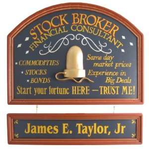  Personalized Stock Broker 3D Wood Wall Sign Pub Sign: Home 