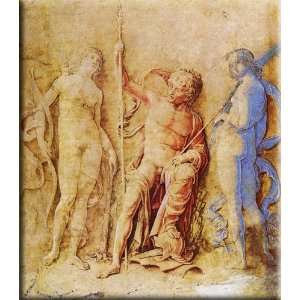 Mars, Venus, and Diana 14x16 Streched Canvas Art by Mantegna, Andrea