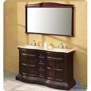   Double Sink Bathroom Vanity w/ Travertine Countertop: Home Improvement