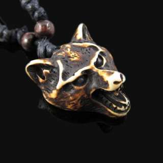 COOL! ethnic tribal brown Wolf pendant necklace RH034  